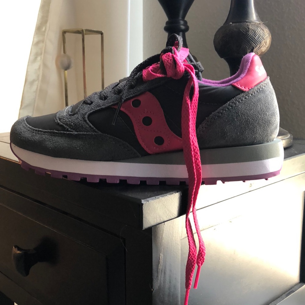 Saucony Original Jazz Charcoal/Pink 6.5